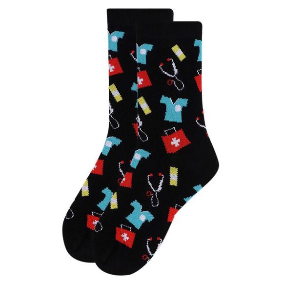 Women's Doctor/Nurse Pattern Novelty Socks - Picture 3 of 3